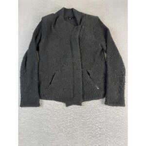 Ann Taylor Jacket Womens XL Gray Boucle Moto Asymmetrical Zipper Pockets